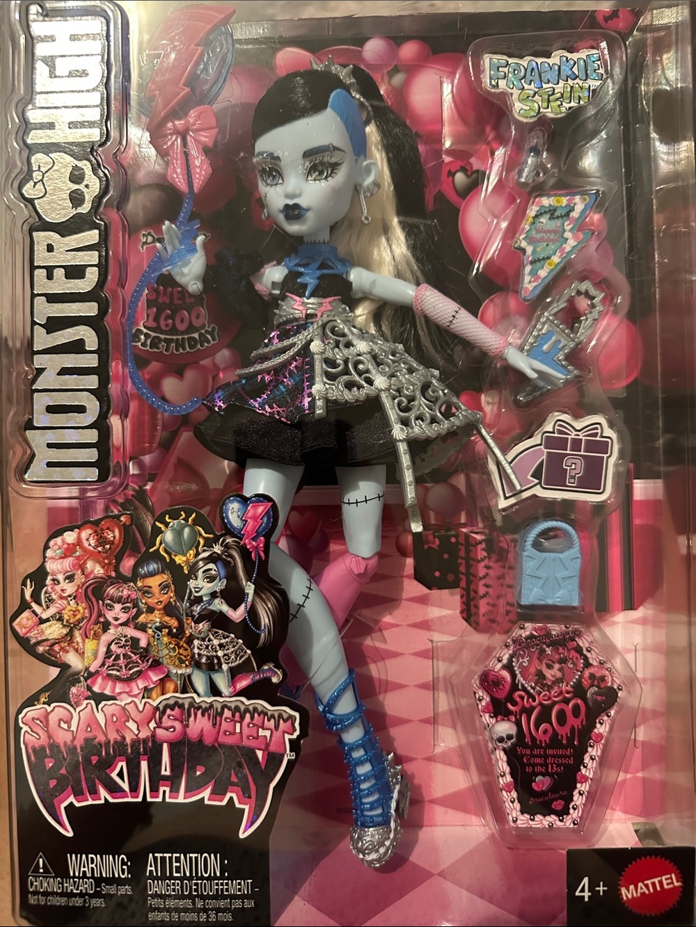Monster High Frankie Stein Doll - Blue, Black & Pink Outfit